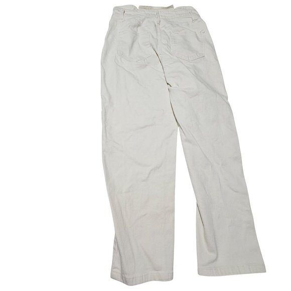 Who What Wear Jeans Womens Size 8 Straight High Rise Paper Bag Waist Cream Denim - Picture 3 of 5